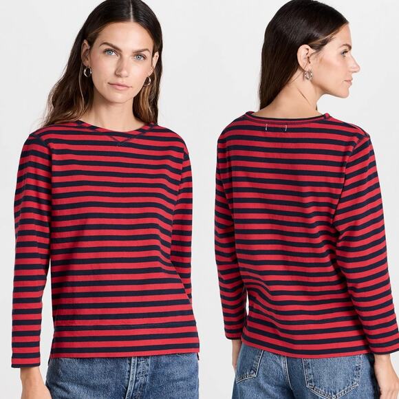 Alex Mill Lakeside Stripe Tee In Red/Navy Bold Stripe Size XS - Picture 1 of 5